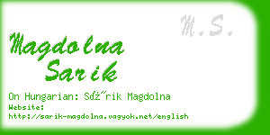 magdolna sarik business card